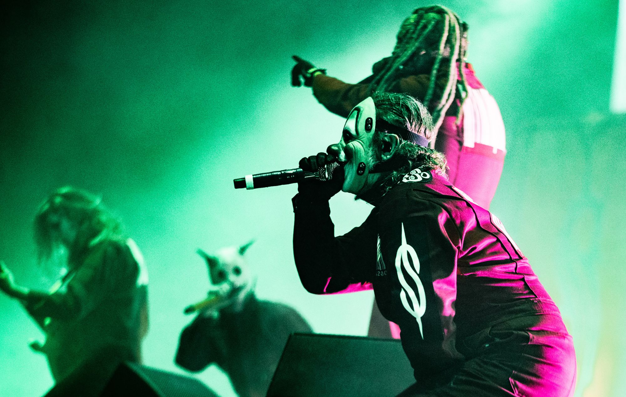 Slipknot perform live onstage in 2024